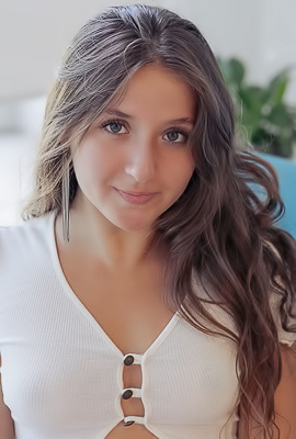 Aurora Fox Tugs Her White Cotton Panties Aside For A First Look At Her Shaved Pussy