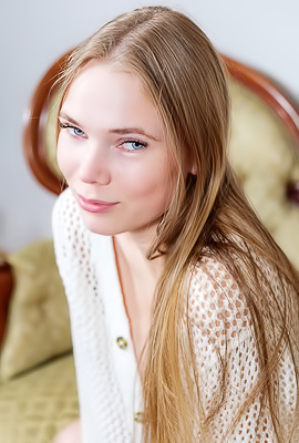 Luise Her Soft Outfit Slipping Open To Expose Her Perfect Breasts