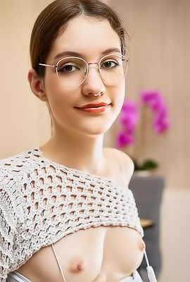 Hareniks Wearing Nothing But Her Glasses And A Naughty Smile