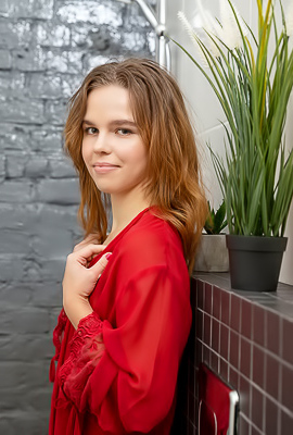 Alaya Teases With Scarlet Lingerie In A Steamy Shower Striptease