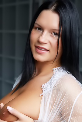 Katarina Rina Lying On Couch Focused On Breast And Ass Grab
