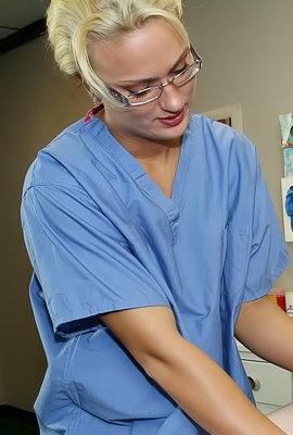 Reality Fantasies Come True as Jc Simpson Gives a Handjob to her Doctors Big Dick