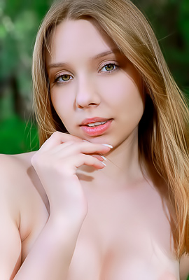 Estellas Outdoor Striptease: Doggy Play in Forest Shadows